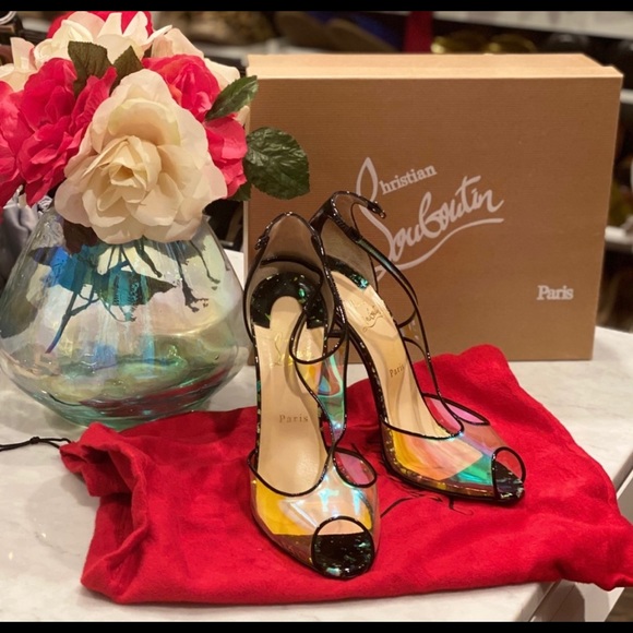 🎉HOST PICK🎉💎Christian Louboutin Tiny Disco PVC Heels - Picture 2 of 5